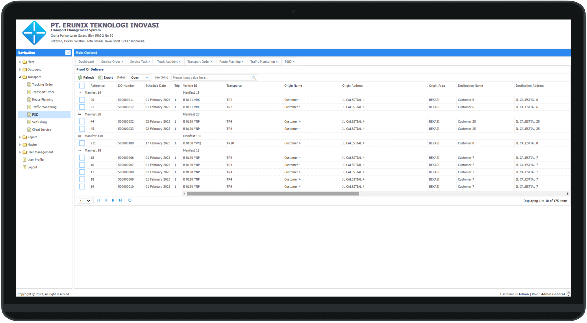 Shipment and POD Monitoring